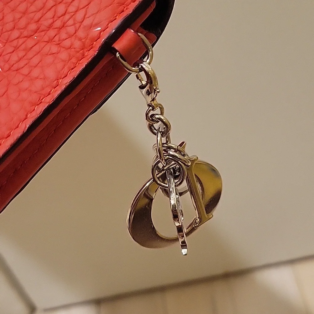 Dior red chain wallet